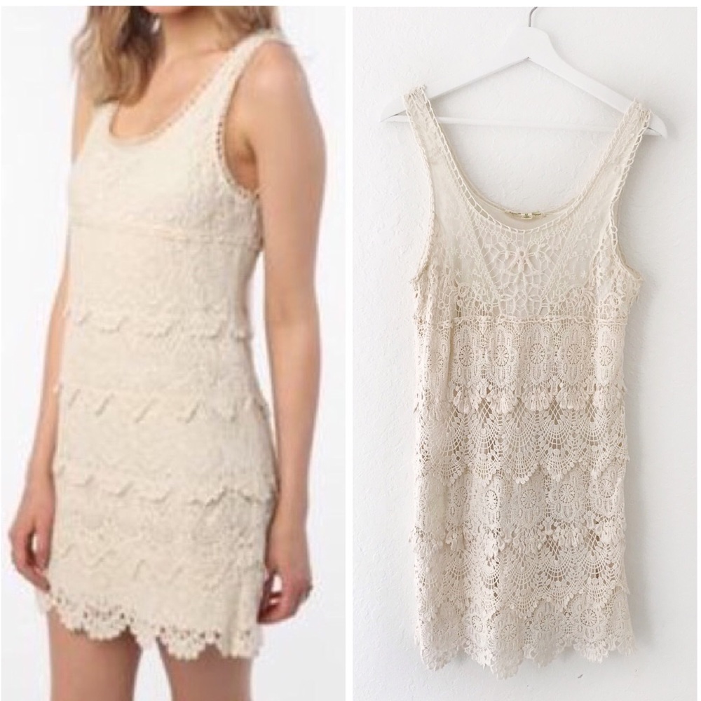 Urban Outfitters Staring at Stars Cream Lace Mini Dress Medium
